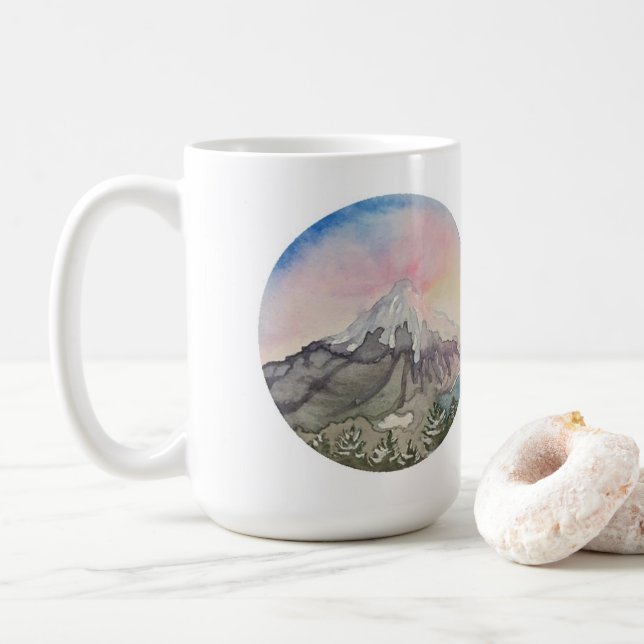 Caneca De Café Mt. Nascer do sol da capa (Com Donut)