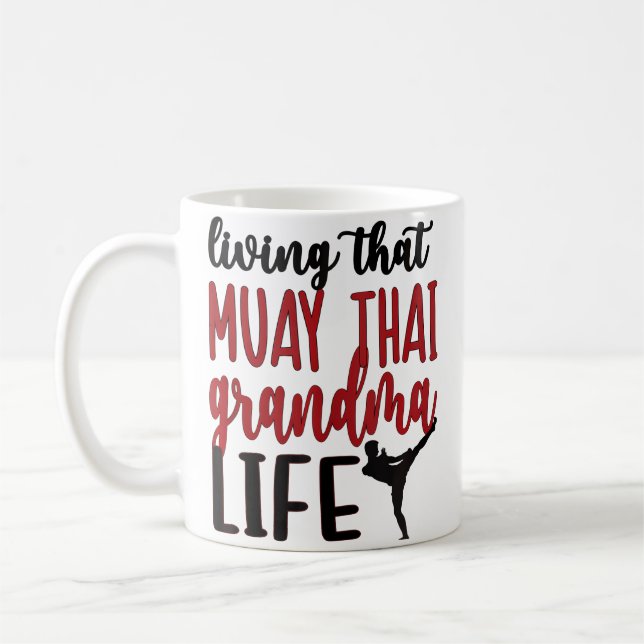 Caneca De Café Muay Thai Grandma Life Muay Thai Grandmother (Esquerda)