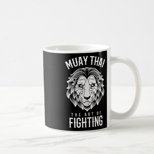 Caneca De Café Muay Thai Leão Boxe Tailandês E Mma (Direita)
