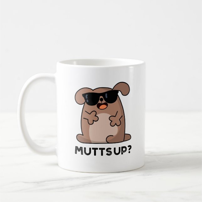Caneca De Café Muda Engraçado Doggie Pun (Esquerda)