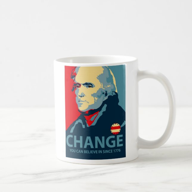 Caneca De Café Mudança de Thomas Jefferson (Direita)