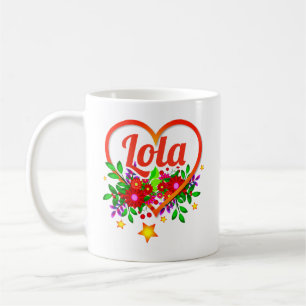 Caneca De Café Mudar Nome da Avó - Lola - Coração e Flores
