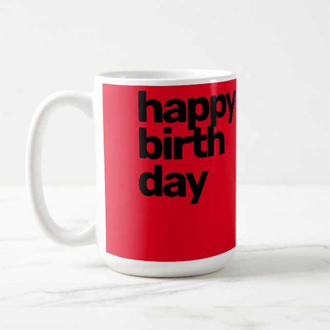 Caneca De Café Mudar o nome da palavra de aniversário feliz edita (Esquerda)