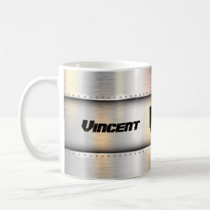 Caneca De Café Mudar o nome inicial da adição U V W X Y Z Metal S