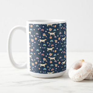 Caneca De Café mudas de padrão de abstrato boho sem costura