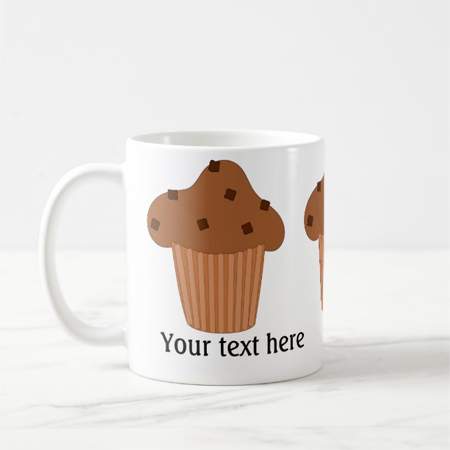 Caneca De Café Muffin de Chocolate: Adicione Seu Texto (Esquerda)
