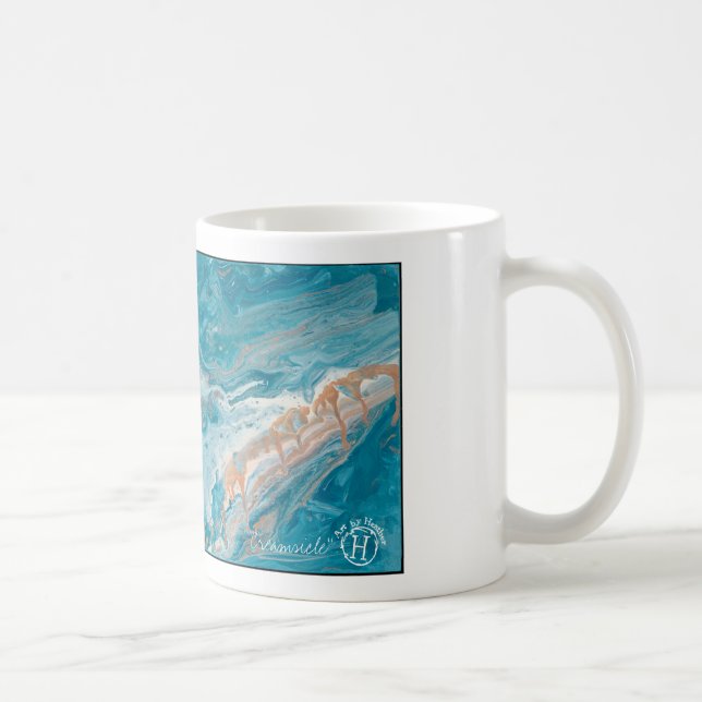 Caneca De Café Mug, 11 oz despejam arte fluida de pintura (Direita)