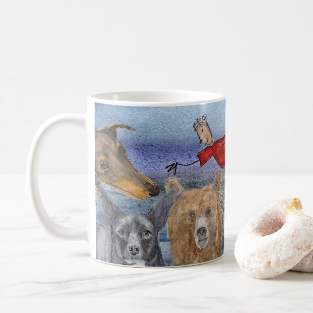Caneca De Café Mug #3 Joanna Flying Over Animals  (Com Donut)
