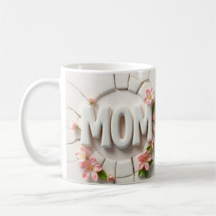Caneca De Café Mug: 3D Feliz Dia de as mães com Papagaio e Flores