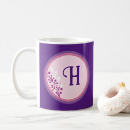 Caneca De Café Mug - Adicione a sua inicial - Roxo