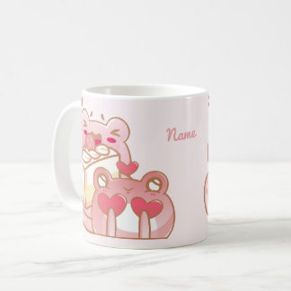 Caneca De Café Mug adorable frogs sharing a cake