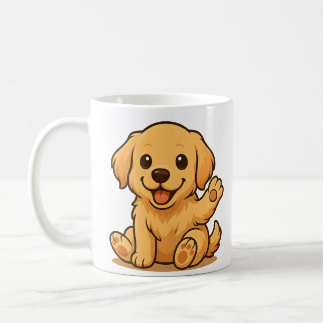 Caneca De Café Mug Adorable Ouro Retriever - Bebida de Cachorro (Esquerda)