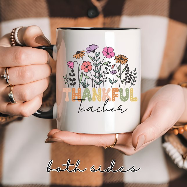 Caneca De Café Mug Agradável de Flor Selvagem Personalizada para  (personalized floral mug, custom wildflower mug, floral mug for grandma & mom, teacher appreciation,)