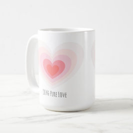 Caneca De Café Mug "Amor Puro a 100%": design em ambos os lados