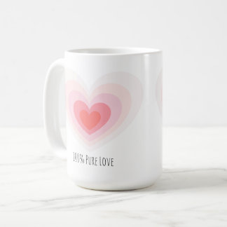 Caneca De Café Mug "Amor Puro a 100%": design em ambos os lados