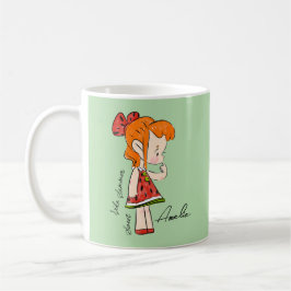 Caneca De Café Mug and Girl in Watermelon Dress