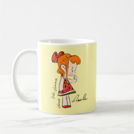 Caneca De Café Mug and Girl in Watermelon Dress