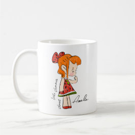 Caneca De Café Mug and Girl in Watermelon Dress