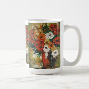 Caneca De Café Mug Ann Hayes Pintando Flores Vermelhas Misturadas