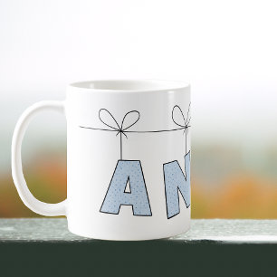Caneca De Café Mug Anna Cute Letters with Heart Name
