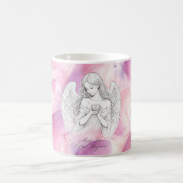 Caneca De Café Mug avec ange et cœur – Cadeau amour éternel
