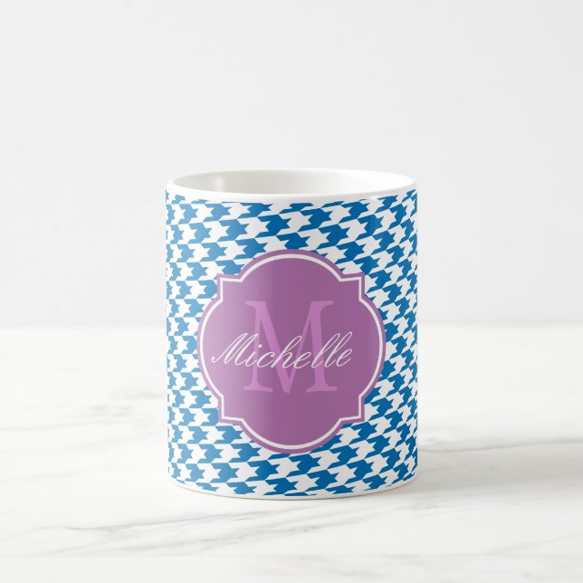Caneca De Café Mug Azul Dazzling Monograma (Centro)