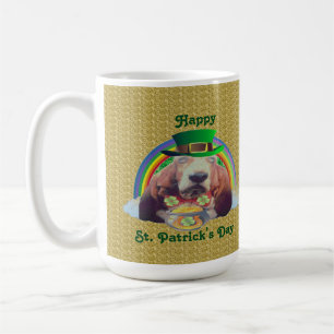 Caneca De Café Mug Baby Basset Hound Happy Rua, Dia de Patrick