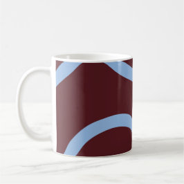 Caneca De Café Mug – Blue Lines on Burgundy