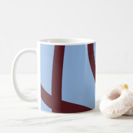 Caneca De Café Mug – Burgundy Lines on Blue