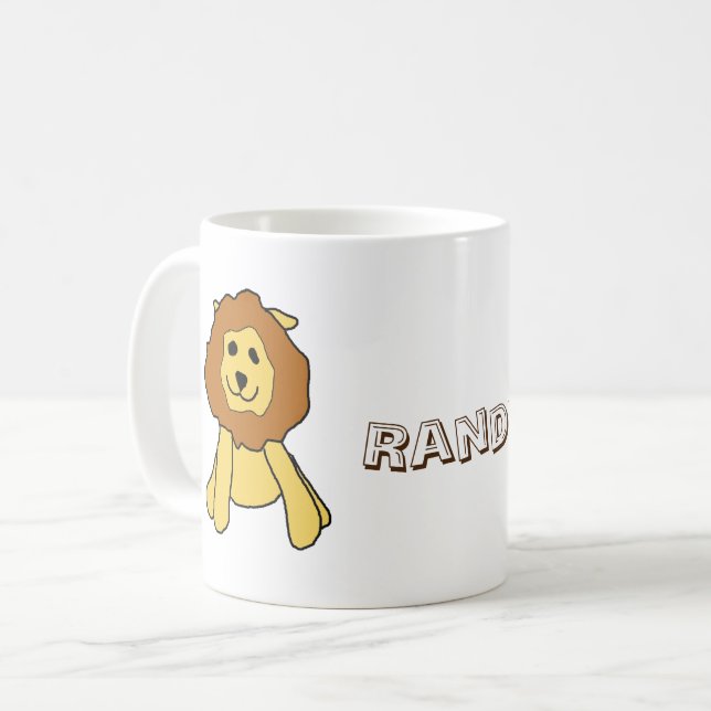 Caneca De Café Mug - Caractere Leão com Nome (Frente Esquerda)
