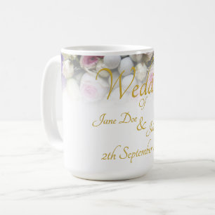 Caneca De Café Mug Casado - Noiva com buquê de casamento colorid
