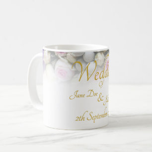 Caneca De Café Mug Casado - Noiva com buquê de casamento colorido