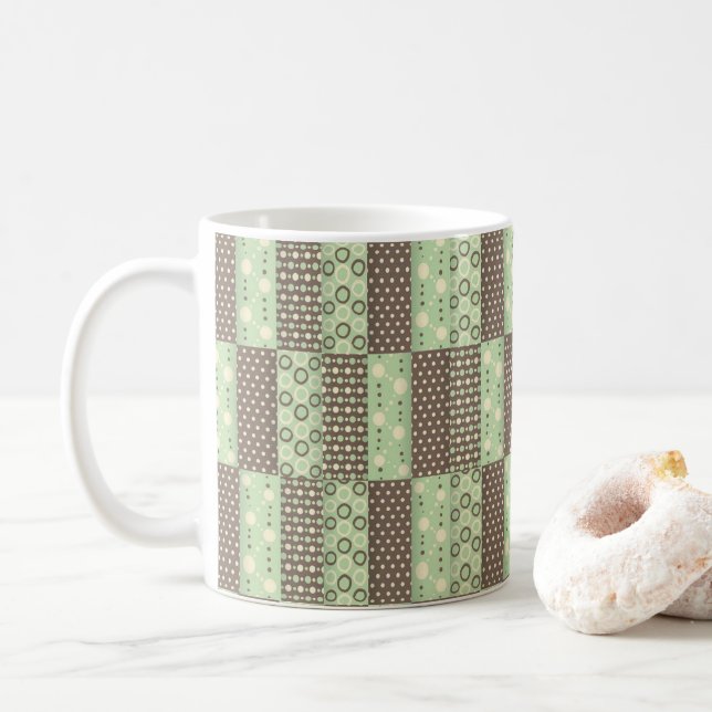 Caneca De Café Mug Castanho Verde (Com Donut)