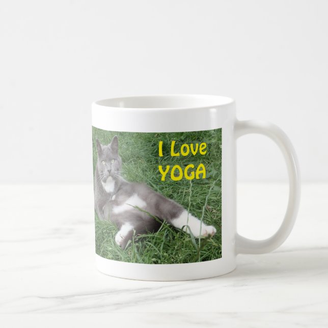 Caneca De Café Mug Cat I Love Yoga (Direita)