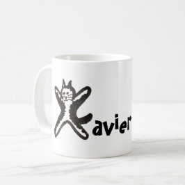 Caneca De Café Mug - Cat Letter X com o nome