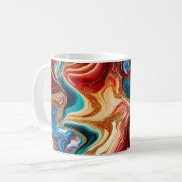 Caneca De Café Mug Clássico com design de mármore colorido