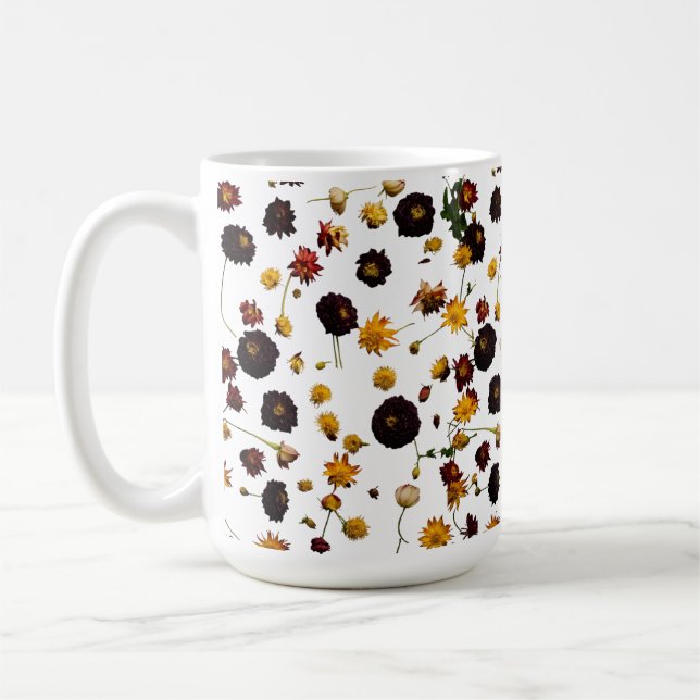Caneca De Café Mug Clássico de 15 oz com Design de explosão flora (Esquerda)