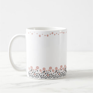 Caneca De Café mug clássico de inverno branco de marrom floral
