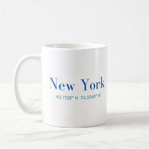 Caneca De Café Mug Clássico de Nova York com coordenadas GPS
