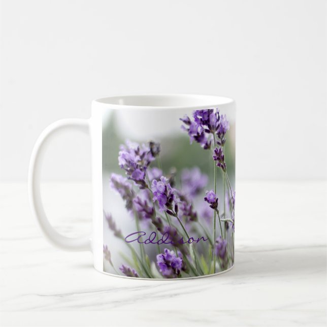 Caneca De Café Mug Clássico Personalizado Com Lavanda (Esquerda)