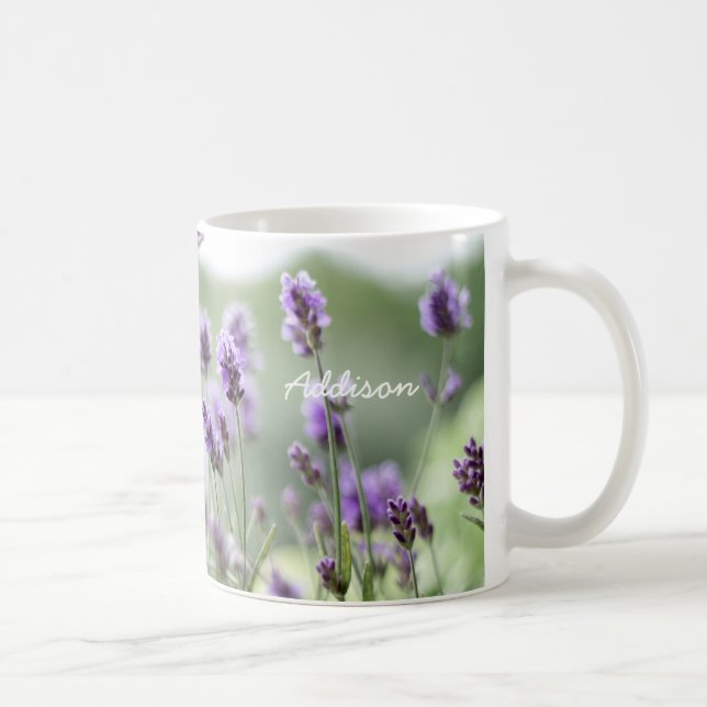 Caneca De Café Mug Clássico Personalizado Com Lavanda (Direita)