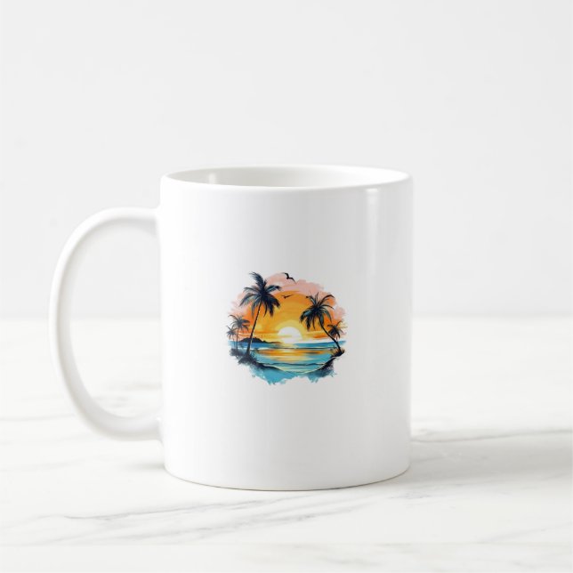Caneca De Café Mug Classique Coucher de Soleil Tropical – Design  (Esquerda)