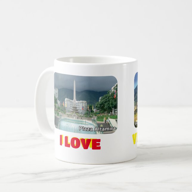 Caneca De Café Mug Coffee mug Eu amo Venezuela, personalizável (Frente Esquerda)