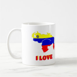Caneca De Café Mug Coffee mug Eu amo Venezuela, personalizável