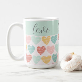 Caneca De Café Mug Colorida de Amor e Coração