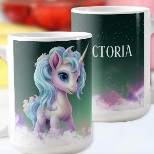 Caneca De Café Mug Colorida de Nome Unicorn