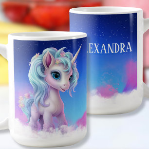 Caneca De Café Mug Colorida de Nome Unicorn