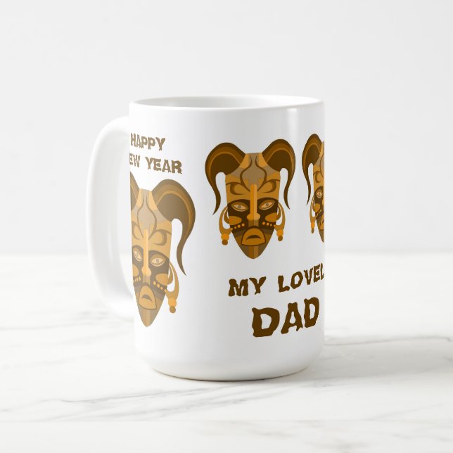 CANECA DE CAFÉ MUG COM ARTE DE MÁSCARA ADICIONAL (Frente Esquerda)
