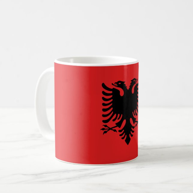 Caneca De Café Mug com bandeira da Albânia (Frente Esquerda)