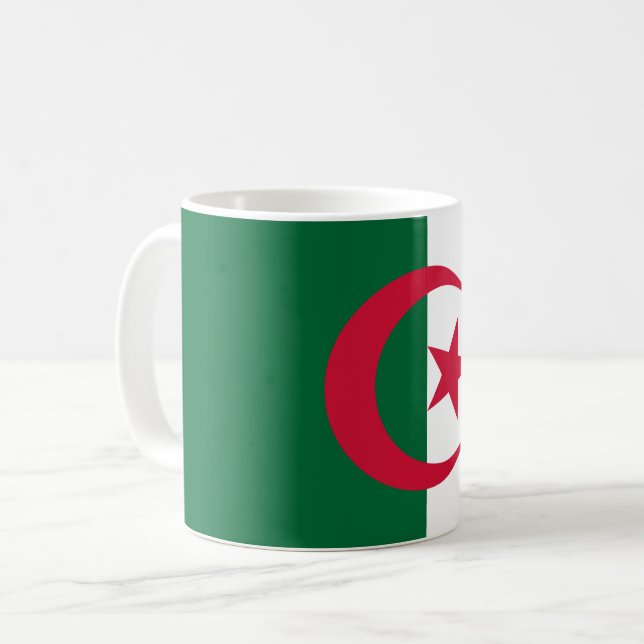 Caneca De Café Mug com bandeira da Argélia (Frente Esquerda)